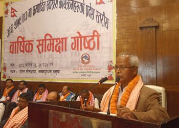 उपाध्यक्ष चौधरी- सम्बोधन
मधेश प्रदेश नीति तथा योजना आयोगका उपाध्यक्ष नाथुप्रसाद चौधरी मधेस प्रदेश स्वास्थ्य निर्देशनालयको आव २०७/ ८० मा सम्पादित स्वास्थ्य कार्यक्रमहरुको प्रदेश स्तरीय वार्षिक समिक्षा गोष्ठीलाई बिहीबार जनकपुरधाममा सम्बोधन गर्दै  । तस्बिर : रासस